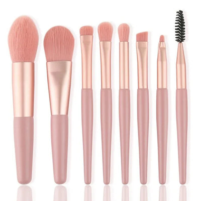 8-Piece Mini Portable Powder Brush Set