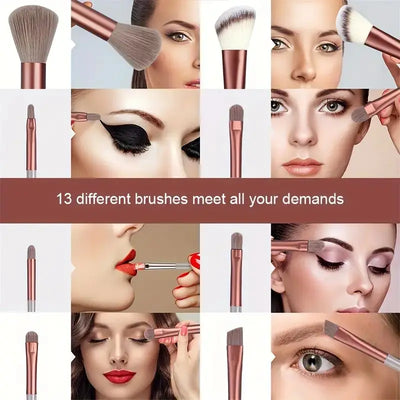 13 PIece Makeup Brushes Set