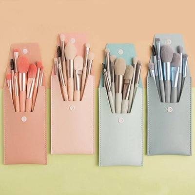 8-Piece Mini Portable Powder Brush Set