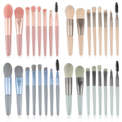 8-Piece Mini Portable Powder Brush Set